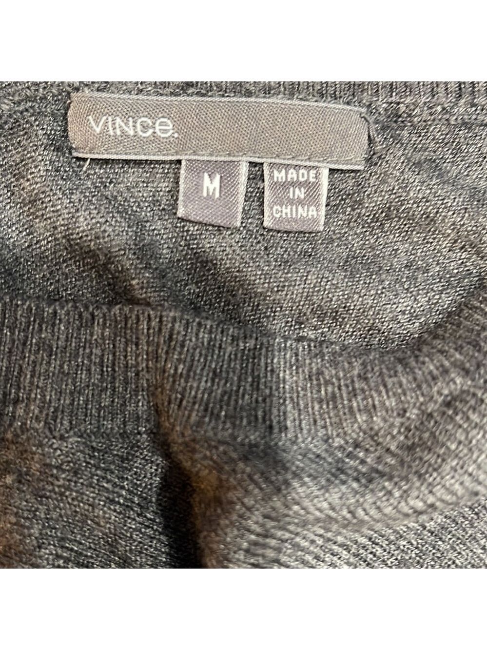 Vince Scoop Neck Vee Back Dolman Sleeve Sweater Longer Length SZ M Charcoal Grey - Picture 4 of 6